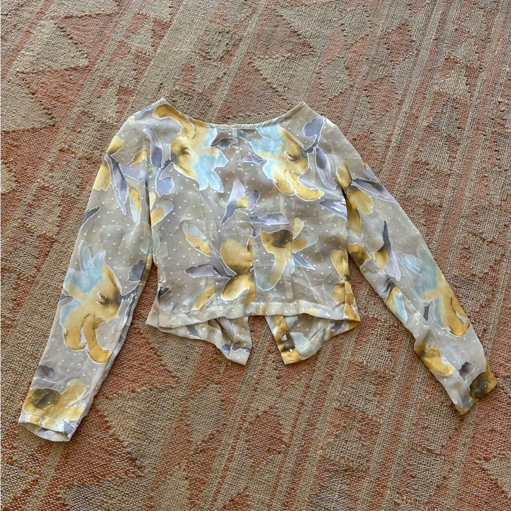 Vintage Y2K French Sheer Fairy Top with Swiss for and floral pattern - Picture 3 of 10